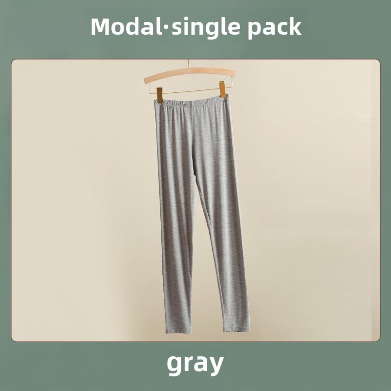 

Женские модальные хлопковые кальсоны со средней посадкой, тонкие, облегающие, большого размера, теплые осенне-зимние утягивающие брюки XL (130-165 jin) серый