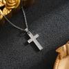 Elegant Titanium Steel Zircon Cross Pendant for Women - Durable, Non-Fading Jewelry