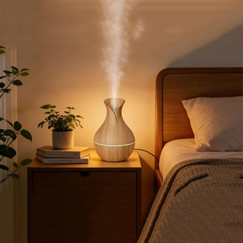 LED Wood Grain Aroma Diffuser 200ML Ultrasonic Humidifier Essential Oil for Home Office Bedroom Decorator