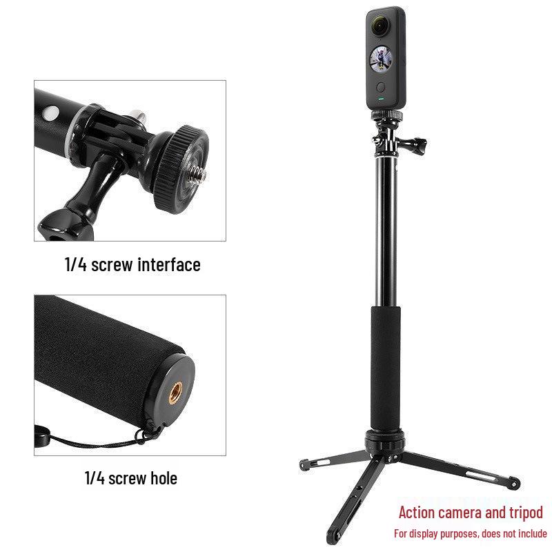 Telescopic Extension Pole for GoPro Hero10/9/8, Yi Action Cam, & Mobile Phone Live Streaming
