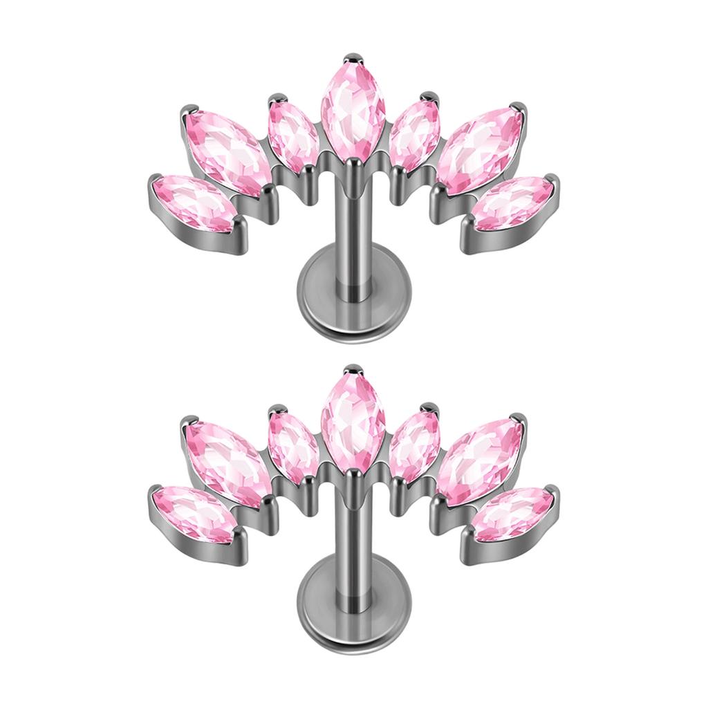 Elegant T Bar Threaded Cartilage Piercing Earring Modern Curved Designs Body Jewelry