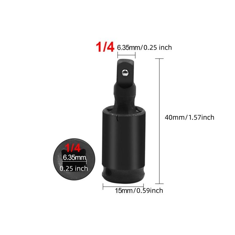 360 Degree Swivel Knuckle Joint Air Impact 1/2 3/8 1/4 Inch Wobble Retractable Socket Adapter for Pneumatic Wrench Tool