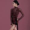 Latin Dance Dress Girls Children High Neck Tops Skirts Practice Training Clothes Rumba Tango Latin Performance Costumes
