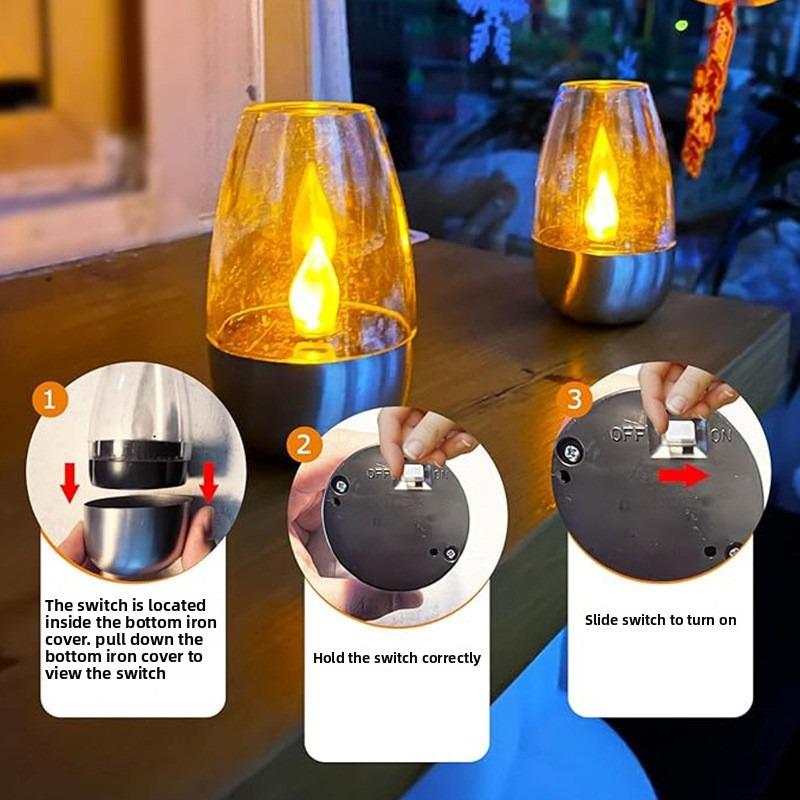 New Solar Outdoor Waterproof Stainless Steel Wine Glass Lamp, Garden Table Lamp, Villa Garden Landscape Camping Lamp