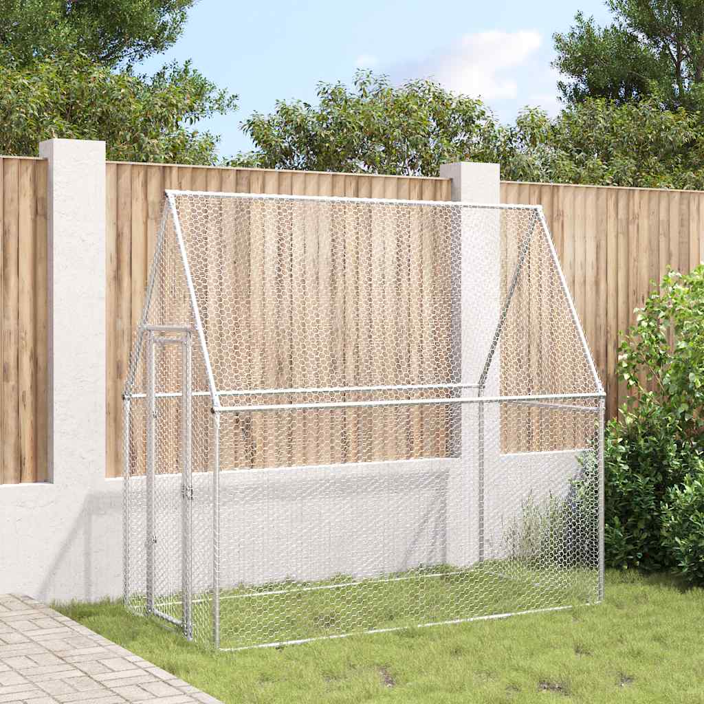 Chicken Coop Silver 200 x 100 x 190 cm Galvanized Steel