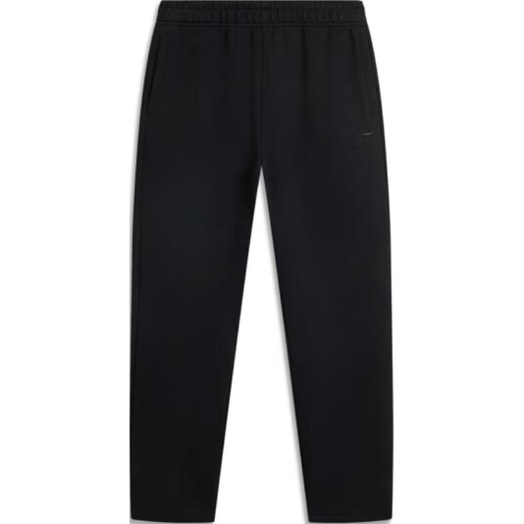 

Li-Ning Comfortable Casual Simple Straight Leg Lace-Up Knitted Sports Pants Men bottoms Black AKLV683-1