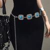 Metal Bohemian Turquoise Floral Waist Chain With Hook For Summer Dress Fashion Accessory