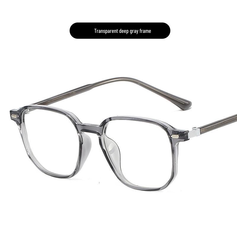 Women's Korean Polygonal Glasses, Myopia/Plano Lenses, Anti-Blue Light, Slimming for Large Faces, TR90 Bare Face Frame