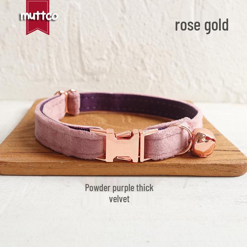 MUTTCO Weiches verstellbares Katzenhalsband mit Fliege UCC-080M