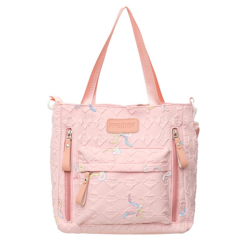 Stylish And Cute Bow Backpack Women'S Fresh Puffs Class Schoolbag Primary School Students Lightweight Weight Weight Reduction Backpack