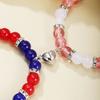 2 Pcs of Spider and Cat Pendant Heart Shaped Magnet Bead Elastic Couple's Bracelets, Bff Trendy Jewelry Gifts