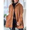 Women's Autumn Winter New Style Corduroy Loose Hooded Jacket