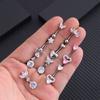 Prívesok Motýľové Srdce Piercing do Pupka Ženy Dievčatá Nerezová Oceľ Zirkón Piercing do Pupka Šperky Darčeky