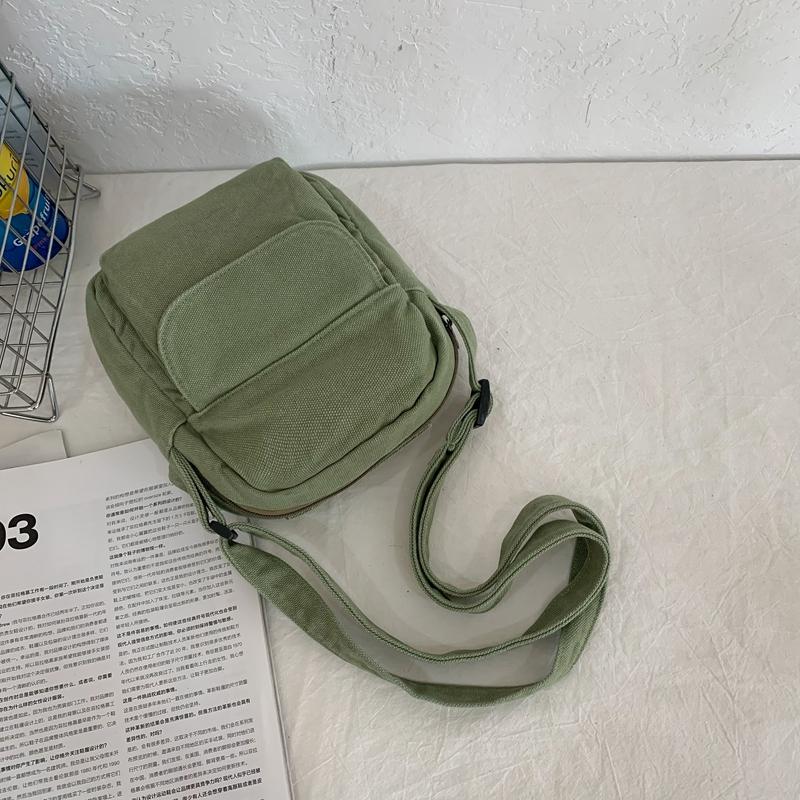 Handytasche Einfarbig Umhängetasche Canvas-Tasche Damen Schultertasche Kleine Tasche