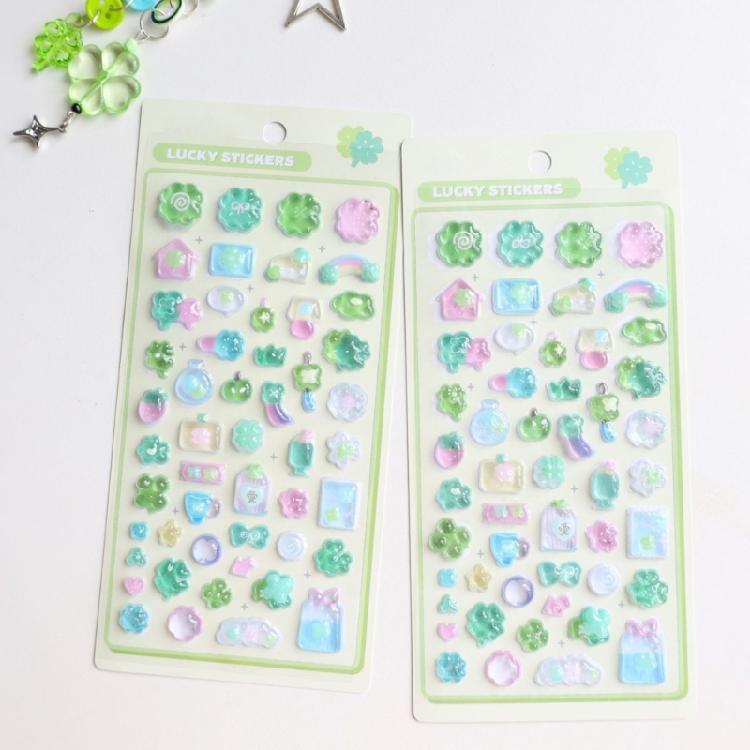 1 Sheet High Grade 3D Relief Sticker Flower Grass Musical Raised Sticker Adhesive Decorative Phone Case Accessories