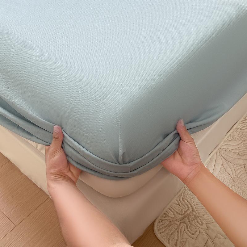 Baumwoll-Spannbettlaken Einfarbig mit Gummizug Rutschfest Verstellbarer Matratzenbezug für Doppel-, King-, Queen-Bett 150x200 200x220cm
