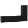 3 Piece TV Cabinet Set Black Oak Effect Particleboard