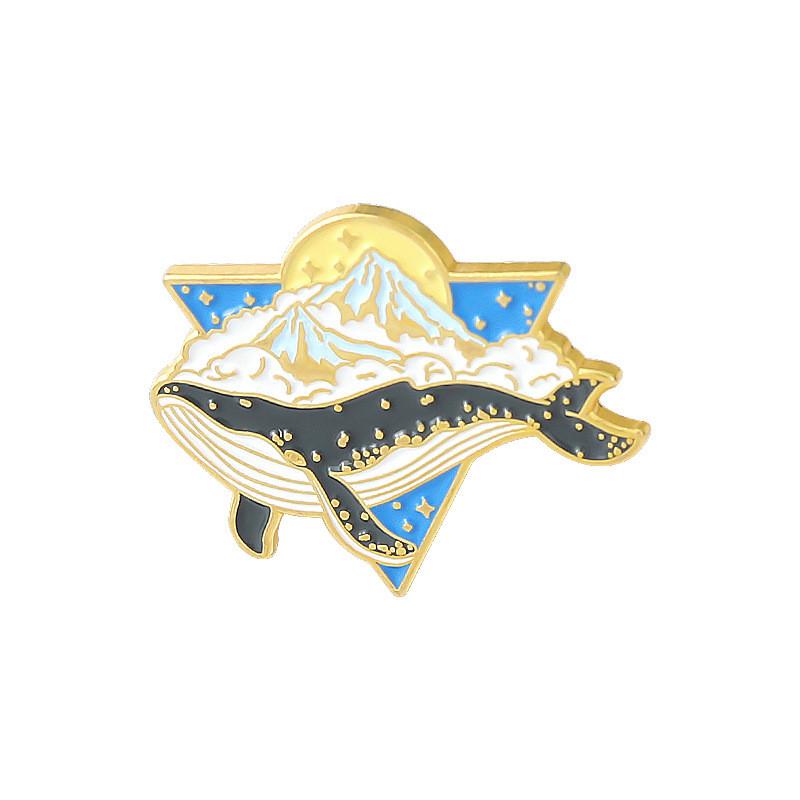 Creative Whale Design Alloy Brooch With Stunning Wave And Starry Sky Features For All Occasions
