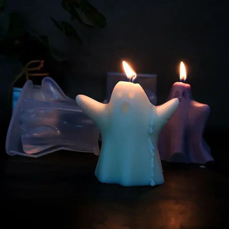 Roztomilý kreativní tvar duch Halloween vonná svíčka silikonové formy DIY hororová lebka čokoláda bonbony forma na pečení domácí dekorace