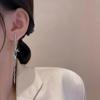 S925 Sterling Silver Bamboo Asymmetrical Earrings - Elegant Ink Wash Design for Versatile Style
