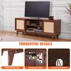 Rattan-TV-Ständer 191cm Fernseher Boho-TV-Schrank Fernsehschrank Walnuss