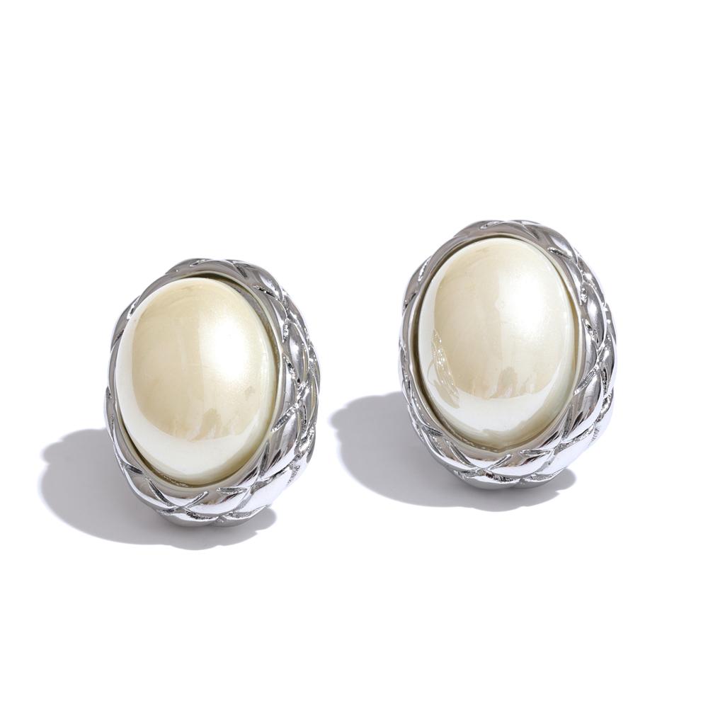 

Yhpup Korean Style Yellow Simulated Pearl Oval Stud Earrings for Women Stainless Steel 18K PVD Plated Daily Fashion Jewelry Gift