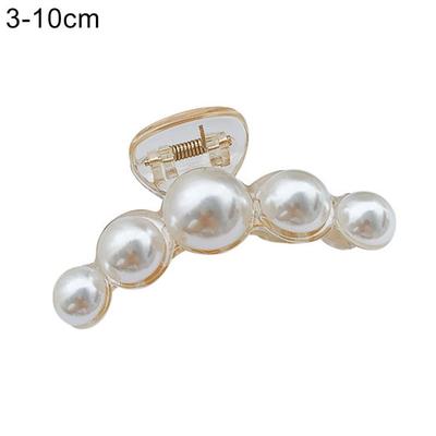 Faux-Perlen-Dekor Bananen-Haarklammer Styling-Spange Accessoire für Damen