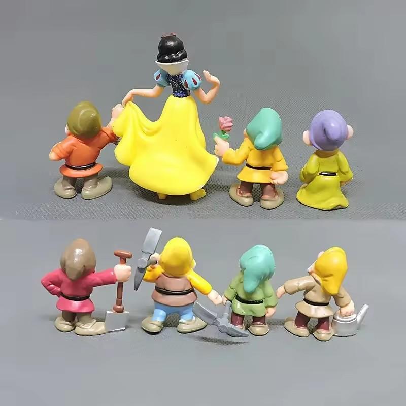 8Pcs/Set Q Vesion Princess Snow White And The Seven Dwarfs Figure Toy Model Dolls Gift For Children Hot Fashion Decor