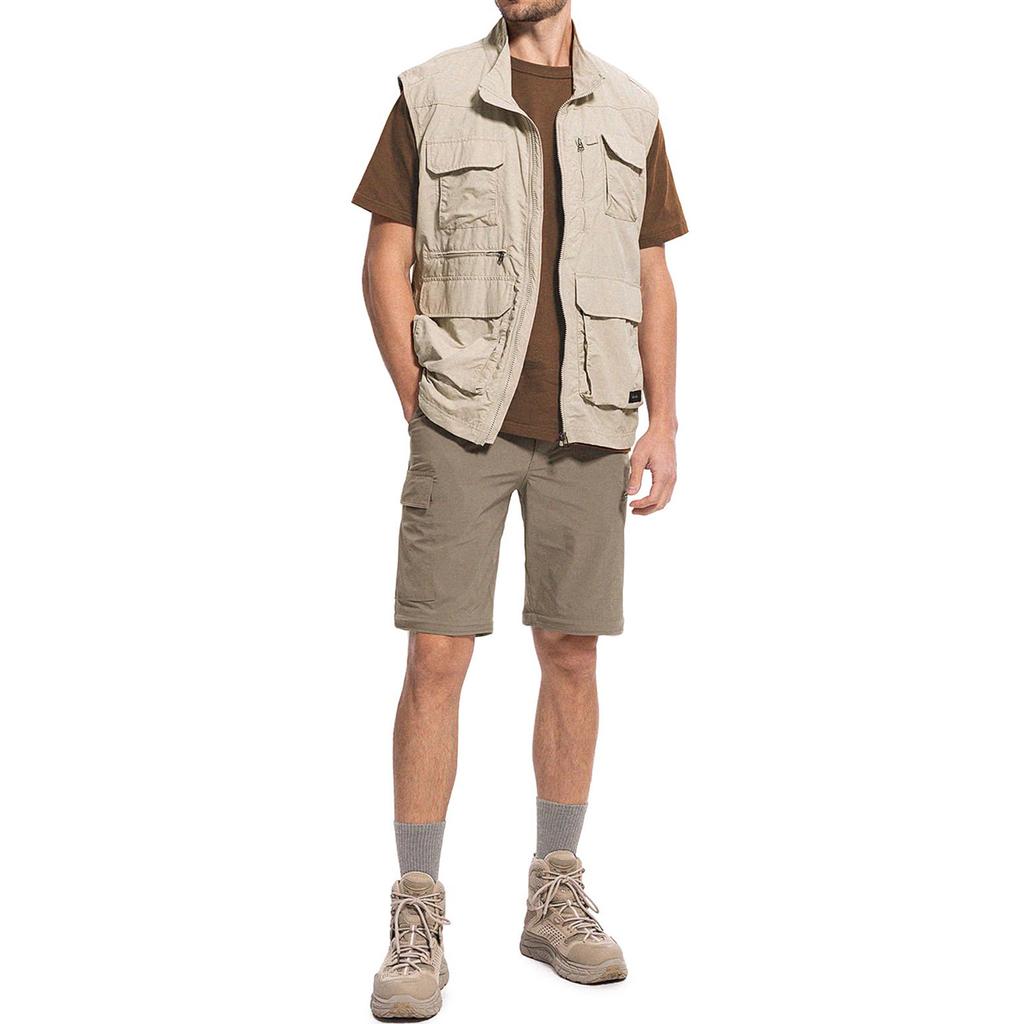 Men's Hiking Pants With Convertible Quick Drying Waterproof Lightweight Zipper, Outdoor 5 Deep Pockets