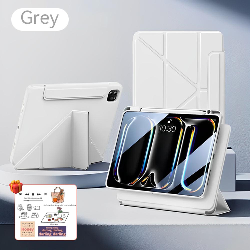 

For iPad Magnetic Case for IPad 11th A16 Pro Air 13 11 M3 M2 M4 Funda Cover For iPad 12.9 9 8 7 6 5 4 10 Th Mini 7 6 Case iPad 11th A16 серый