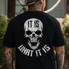 IT IS WHAT IT IS Skull Print Men's T-Shirt, Top Menswear Cotton Tee Shirt Casual