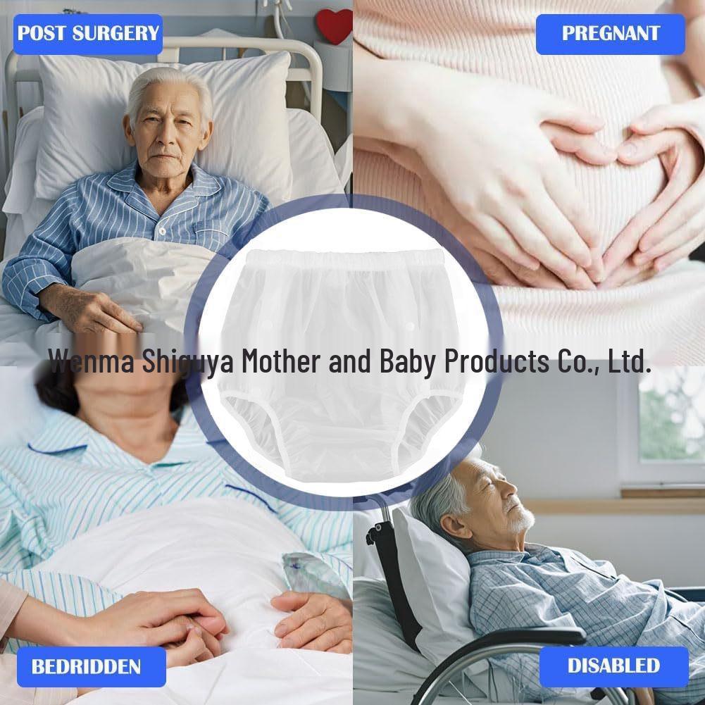 Auslaufsichere, wiederverwendbare Windeln mit seitlichem Druckknopfverschluss - Weiß oder Grau