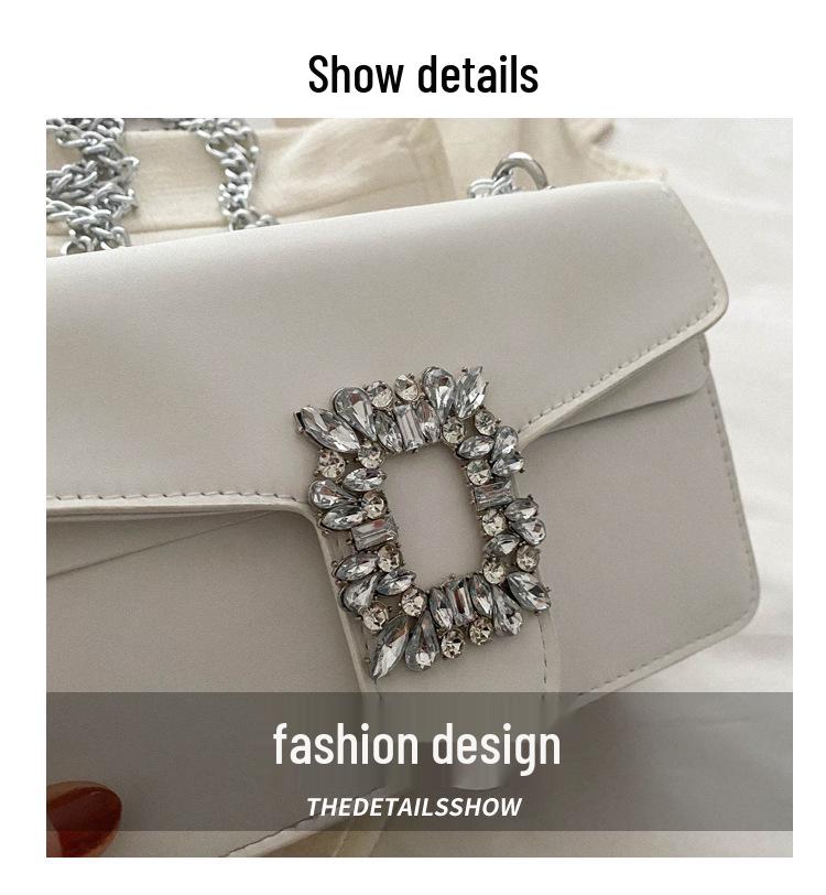 2025 Western Style Chain Messenger Bag: Elegant Diamond Lock Small Square Shoulder Bag for Women