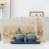 Ceramic Coffee Cup Saucer Spoon Set, Home Couple Office Drinking Water Exquisite High-Value Gift Box