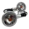 JYFACTORY Yamaha Universal Round Turn Signal, 12 V, Left & Right Motorcycle Replacement, Repair, Clear, Set of 2