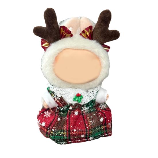 Christmas Costume Set 17cm Doll Outfit Santa Claus Clothes Santa Hat Dress Accessories Cute Dress Up Costume Set for Xmas Holiday Winter Gifts