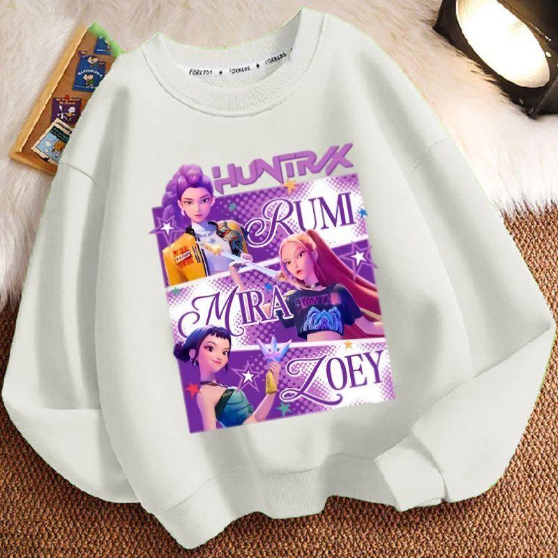 Children's Witch Hunt Team Round-neck Hoodies for Autumn and Winter, Long-sleeved Casual Jackets for Boys and Girls