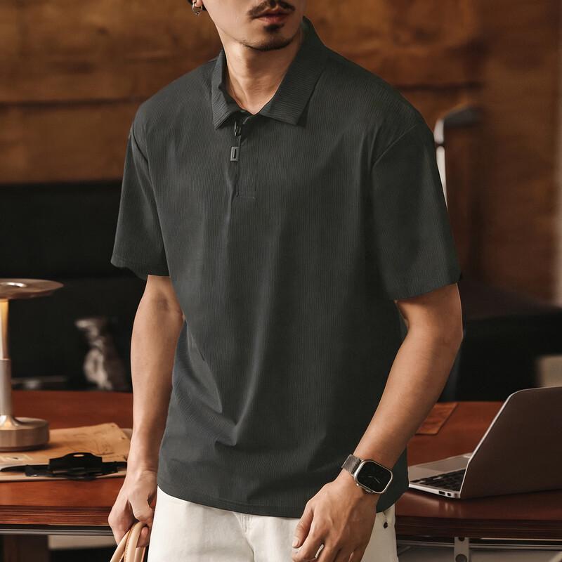 

Jieluono Men s Ice Silk Quick-Dry Polo Shirt L