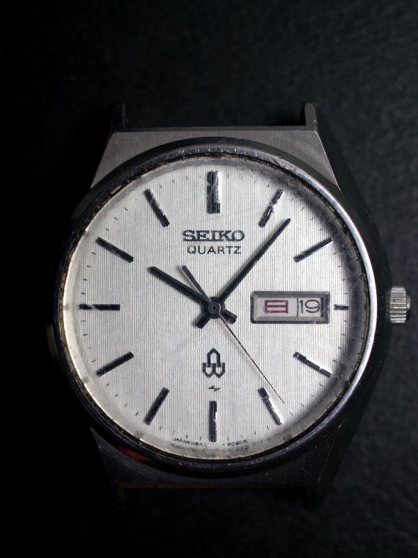 SEIKO Quartz Watch AC685 Working Condition 3-hand Day-Date 0843-8080 Men's