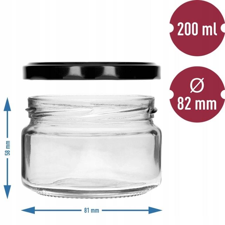 Jam Jars with Lids, 6 Pcs, 200 Ml