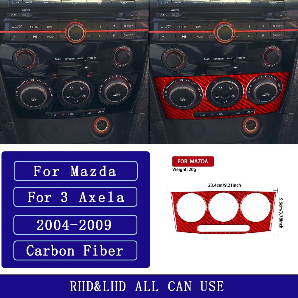 BDN1 For Mazda 3 Axela 2004-2009 Carbon Fiber Central Air Conditioning Control Panel Car Accessories Interior Decorative Stickers