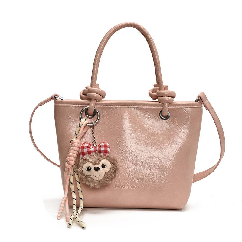 

Маленькая сумка женская новая повседневная универсальная на плечо, сумка-мессенджер, модная портативная сумка-ведро розовый