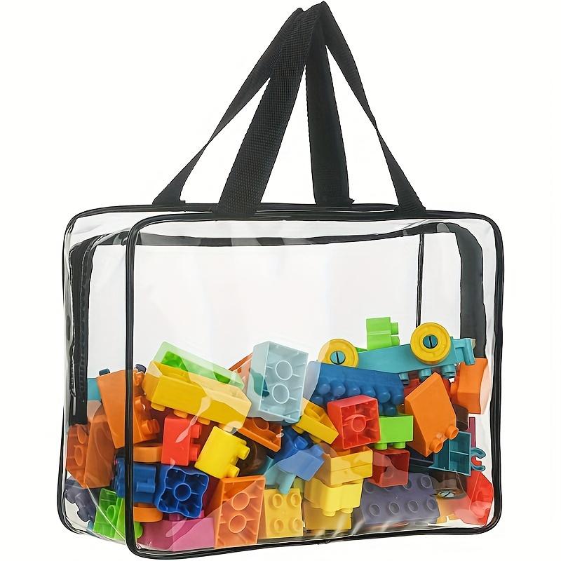 

4pcs large toy storage bags multi-purpose zipper transparent PVC waterproof suitcase, suitable for building blocks чистый