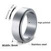 Men's Trendy Titanium Steel Rotating Ring - 8MM Width