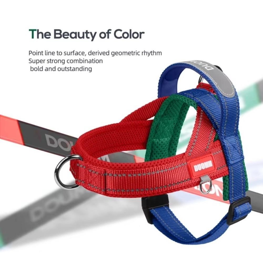 Spliced Colors Dog Harness Kit Adjustable Pet Walking Straps  for Small Medium Large Dogs