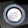 Car One-Click Engine Start Stop Switch Button Cover Double Crystal Rhinestone Sticker Ignition Start Switch Protector Ring