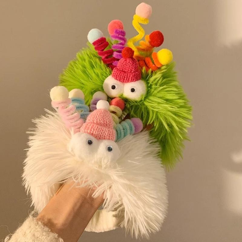 Mädchen Cartoon Stirnbänder Lustiger Clown Fell Kopfschmuck Breite Haarbänder Accessoires Frühling Haarbänder Geburtstagsparty