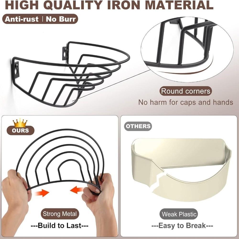 Strong Holder Baseball Cap Organizer Black Wall Hanging Cap Holder Hat Rack Closet Organization