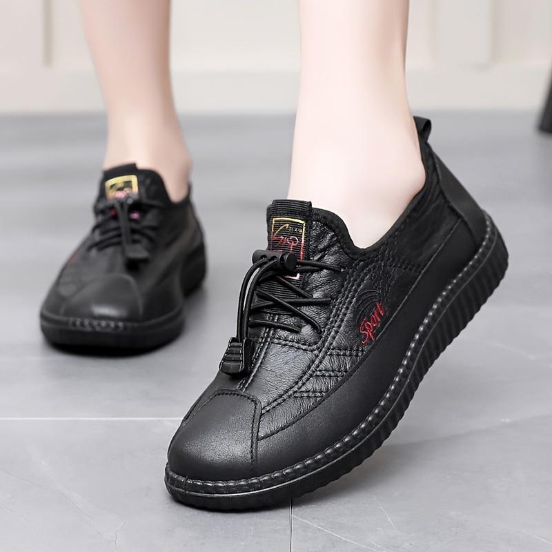 

Женские повседневные слипоны с цветочной вышивкой - Мягкая полиуретановая подошва, Верх из дышащей ткани - Для весны, осени 41 чёрный