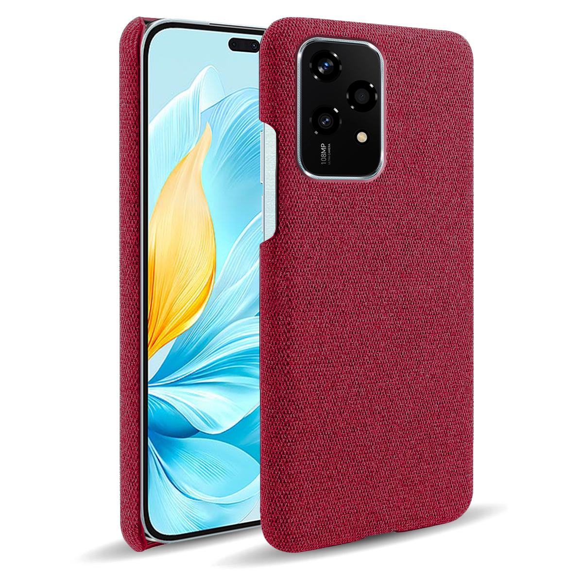 

For Honor 200 Lite Case Cloth Texture Anti-Scratch Protective PC Phone Cover Red